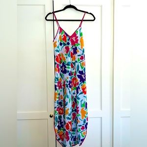 Christian Dior Vintage Lingerie Slip Dress Floral Multicolor Boho 90s Medium